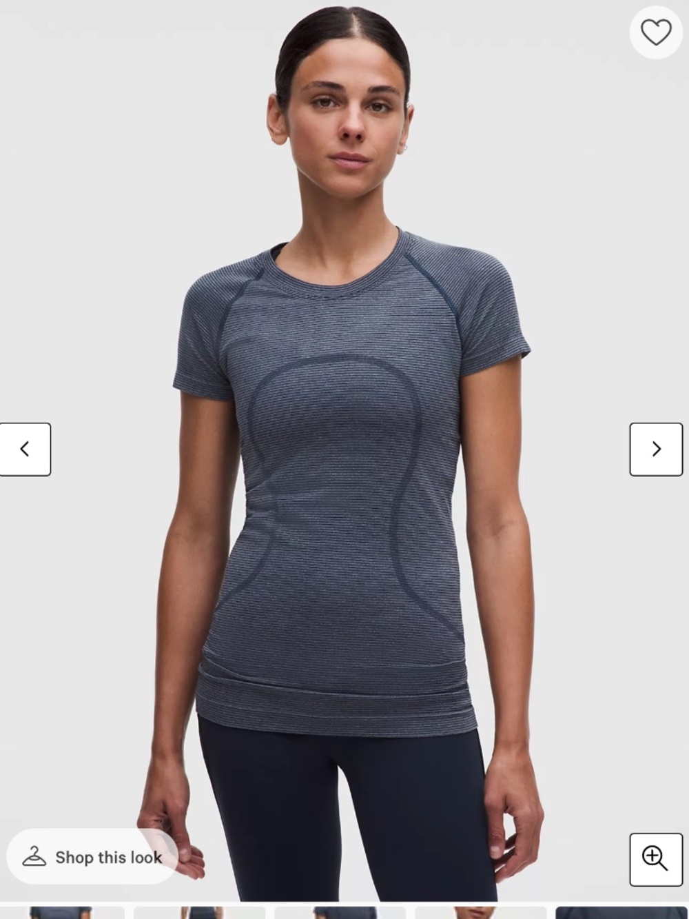 🍋Lululemon Swiftly Tech Short-Sleeve Shirt 2.0 Black and Gray Striped, Size 6